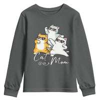 Cat Mom Youth Sweatshirt Three Cool Cats with Sunglasses - Wonder Print Shop