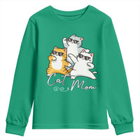 Cat Mom Youth Sweatshirt Three Cool Cats with Sunglasses - Wonder Print Shop