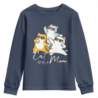 Cat Mom Youth Sweatshirt Three Cool Cats with Sunglasses - Wonder Print Shop