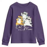Cat Mom Youth Sweatshirt Three Cool Cats with Sunglasses - Wonder Print Shop