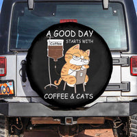 A Good Day Starts With Coffee And Cats Spare Tire Cover Funny Purrfect Morning - Wonder Print Shop