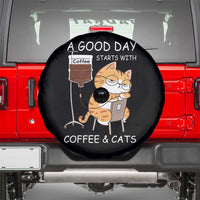 A Good Day Starts With Coffee And Cats Spare Tire Cover Funny Purrfect Morning - Wonder Print Shop