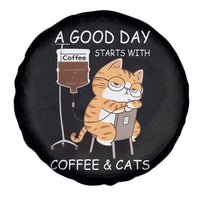A Good Day Starts With Coffee And Cats Spare Tire Cover Funny Purrfect Morning - Wonder Print Shop