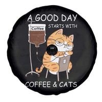 A Good Day Starts With Coffee And Cats Spare Tire Cover Funny Purrfect Morning - Wonder Print Shop