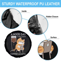 A Good Day Starts With Coffee And Cats Spare Tire Cover Funny Purrfect Morning - Wonder Print Shop