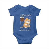 A Good Day Starts With Coffee And Cats Baby Onesie Funny Purrfect Morning - Wonder Print Shop