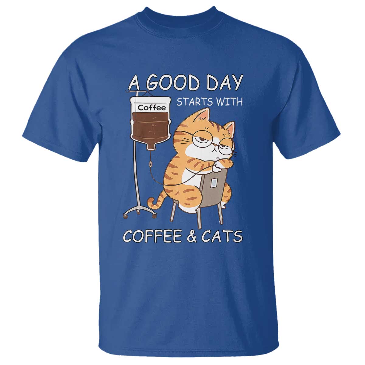 A Good Day Starts With Coffee And Cats T Shirt Funny Purrfect Morning - Wonder Print Shop