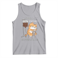 A Good Day Starts With Coffee And Cats Tank Top Funny Purrfect Morning - Wonder Print Shop