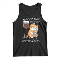 A Good Day Starts With Coffee And Cats Tank Top Funny Purrfect Morning - Wonder Print Shop