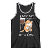 A Good Day Starts With Coffee And Cats Tank Top Funny Purrfect Morning - Wonder Print Shop