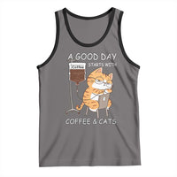 A Good Day Starts With Coffee And Cats Tank Top Funny Purrfect Morning - Wonder Print Shop
