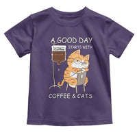 A Good Day Starts With Coffee And Cats Toddler T Shirt Funny Purrfect Morning - Wonder Print Shop