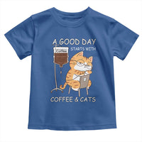 A Good Day Starts With Coffee And Cats Toddler T Shirt Funny Purrfect Morning - Wonder Print Shop