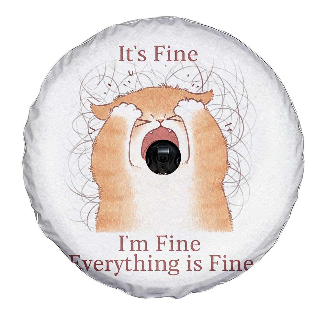 Its Fine I am Fine Everything is Fine Funny Cat Lover Spare Tire Cover - Wonder Print Shop