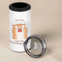 Its Fine I am Fine Everything is Fine Funny Cat Lover 4 in 1 Can Cooler Tumbler