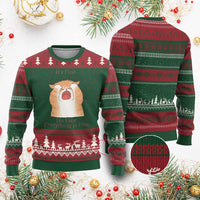 Its Fine I am Fine Everything is Fine Funny Cat Lover Ugly Christmas Sweater - Wonder Print Shop