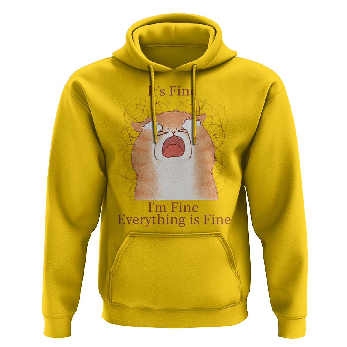 Its Fine I am Fine Everything is Fine Funny Cat Lover Hoodie - Wonder Print Shop