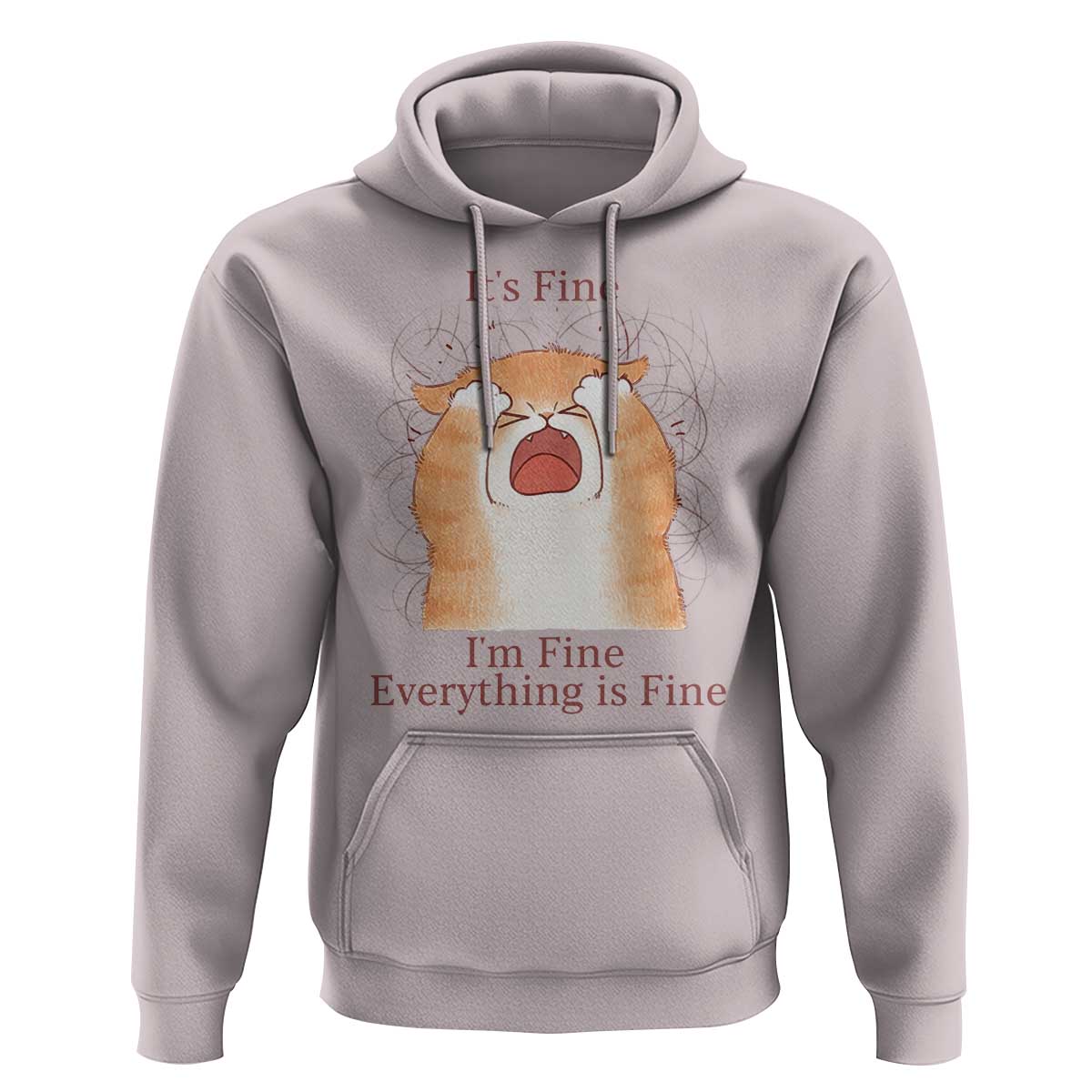 Its Fine I am Fine Everything is Fine Funny Cat Lover Hoodie - Wonder Print Shop