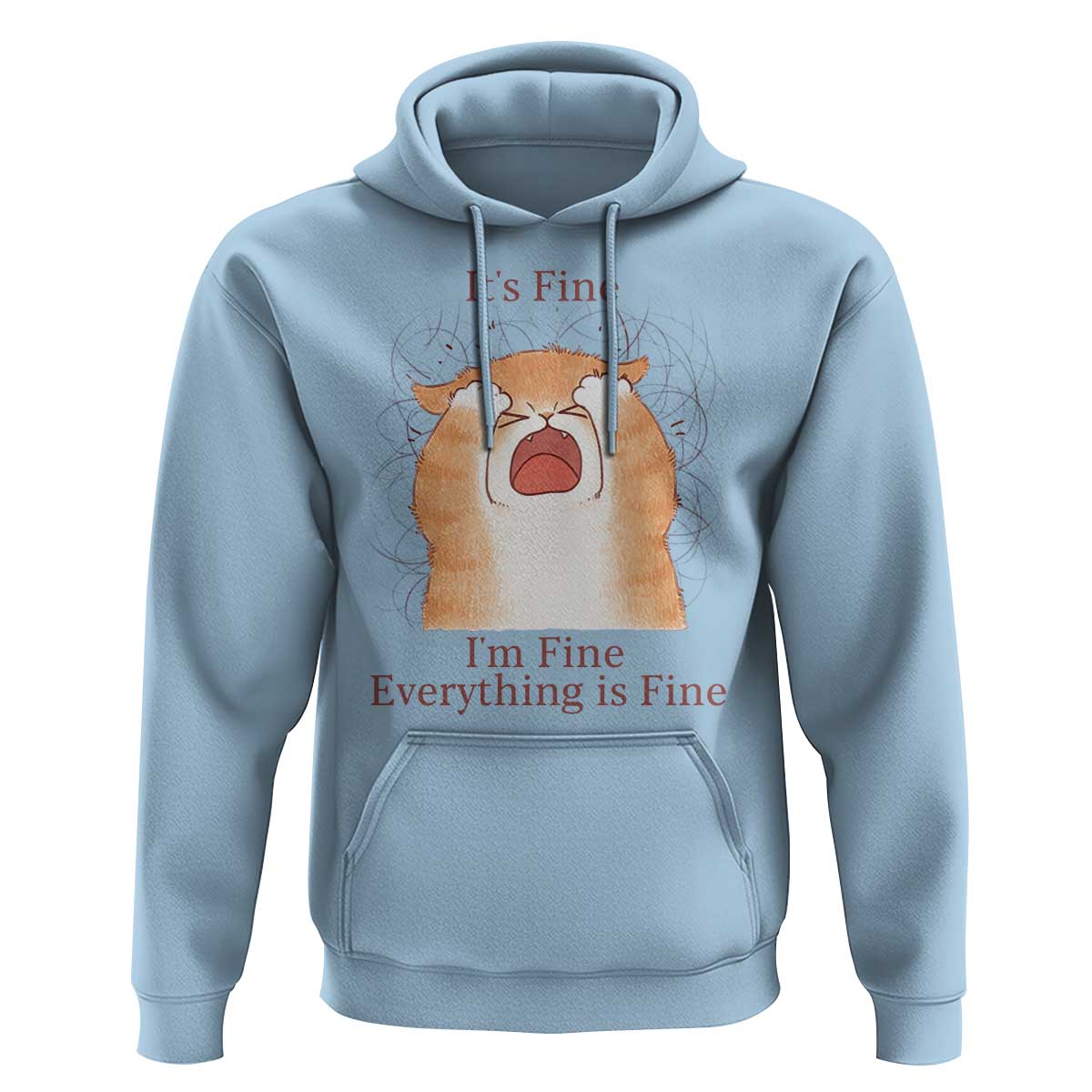 Its Fine I am Fine Everything is Fine Funny Cat Lover Hoodie - Wonder Print Shop