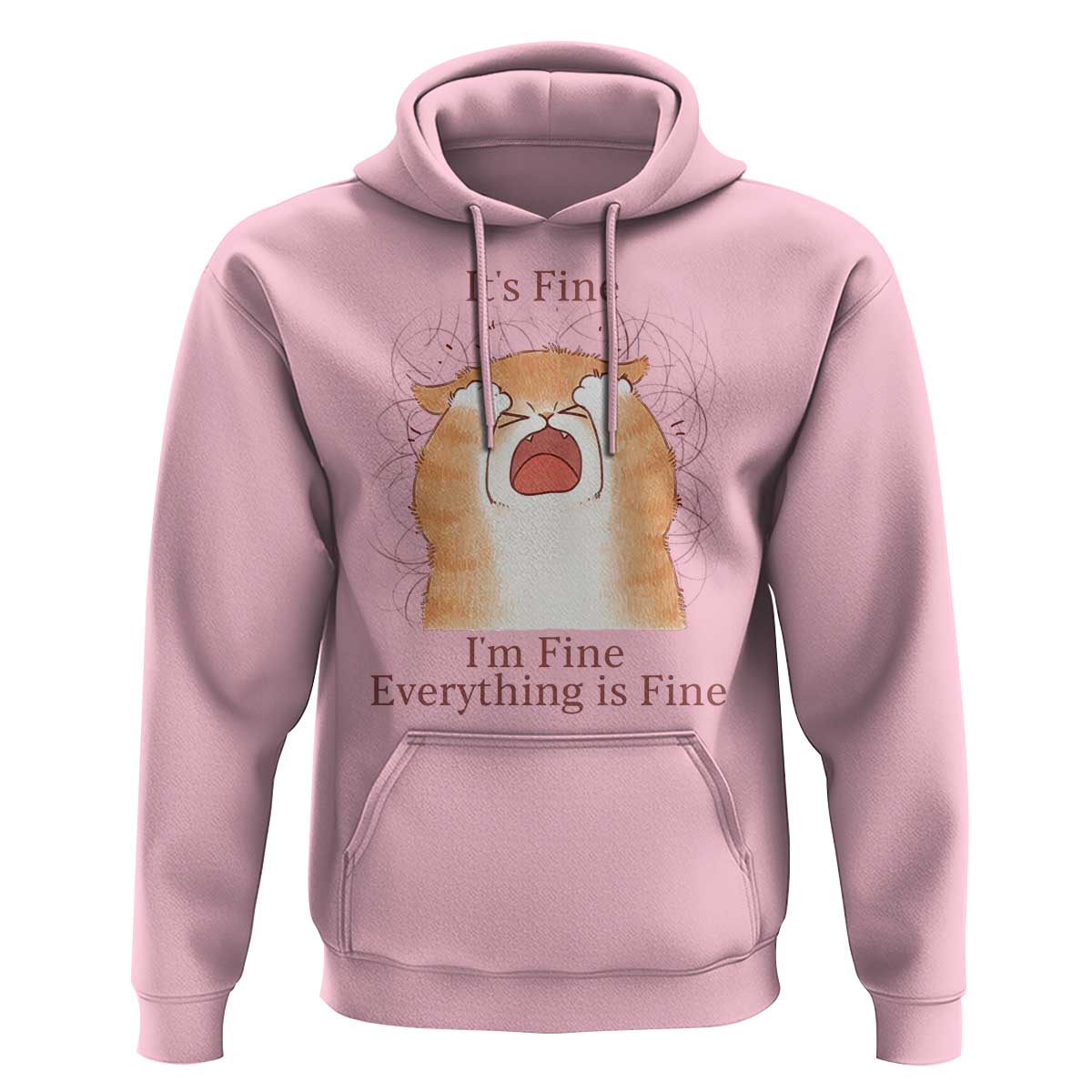 Its Fine I am Fine Everything is Fine Funny Cat Lover Hoodie - Wonder Print Shop