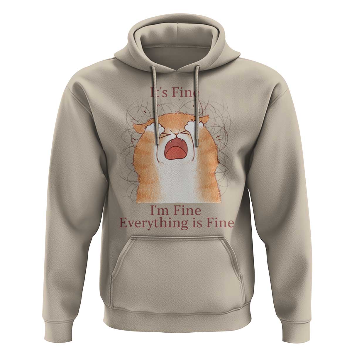 Its Fine I am Fine Everything is Fine Funny Cat Lover Hoodie - Wonder Print Shop