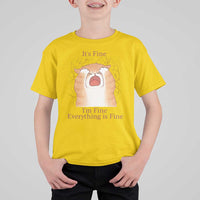 Its Fine I am Fine Everything is Fine Funny Cat Lover T Shirt For Kid - Wonder Print Shop