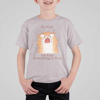 Its Fine I am Fine Everything is Fine Funny Cat Lover T Shirt For Kid - Wonder Print Shop