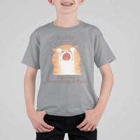 Its Fine I am Fine Everything is Fine Funny Cat Lover T Shirt For Kid - Wonder Print Shop