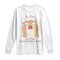 Its Fine I am Fine Everything is Fine Funny Cat Lover Long Sleeve Shirt - Wonder Print Shop