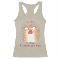 Its Fine I am Fine Everything is Fine Funny Cat Lover Racerback Tank Top - Wonder Print Shop
