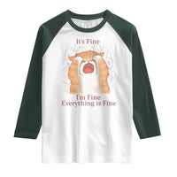 Its Fine I am Fine Everything is Fine Funny Cat Lover Raglan Shirt - Wonder Print Shop