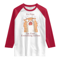 Its Fine I am Fine Everything is Fine Funny Cat Lover Raglan Shirt - Wonder Print Shop