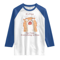Its Fine I am Fine Everything is Fine Funny Cat Lover Raglan Shirt - Wonder Print Shop