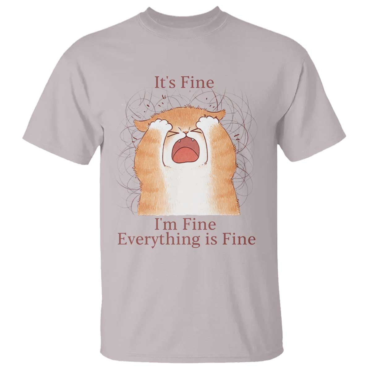 Its Fine I am Fine Everything is Fine Funny Cat Lover T Shirt - Wonder Print Shop
