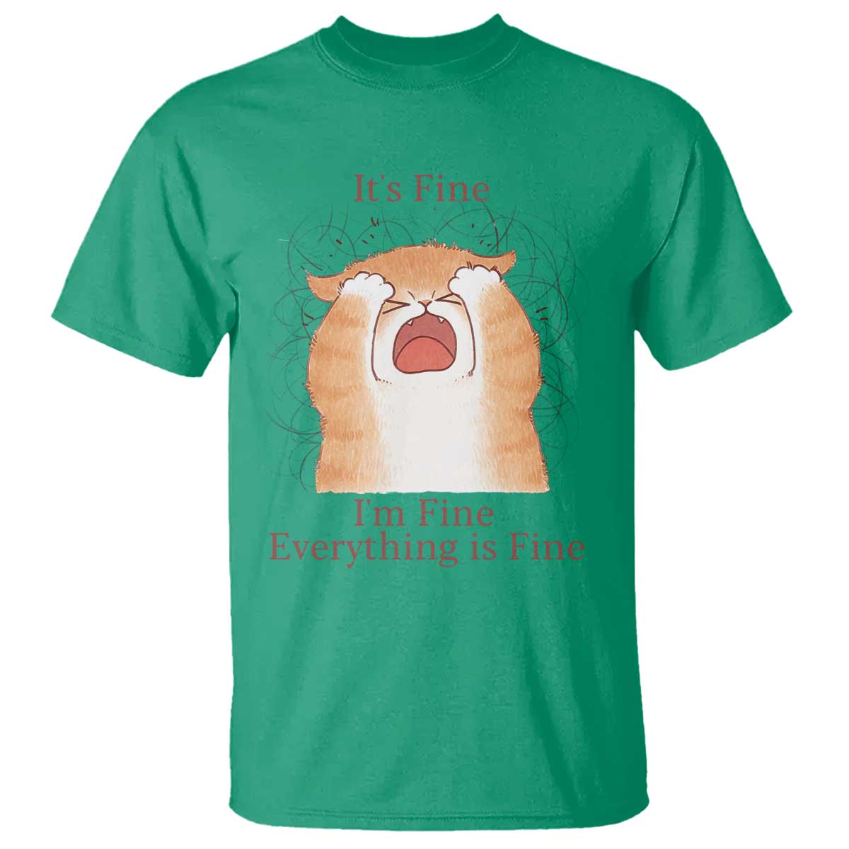 Its Fine I am Fine Everything is Fine Funny Cat Lover T Shirt - Wonder Print Shop
