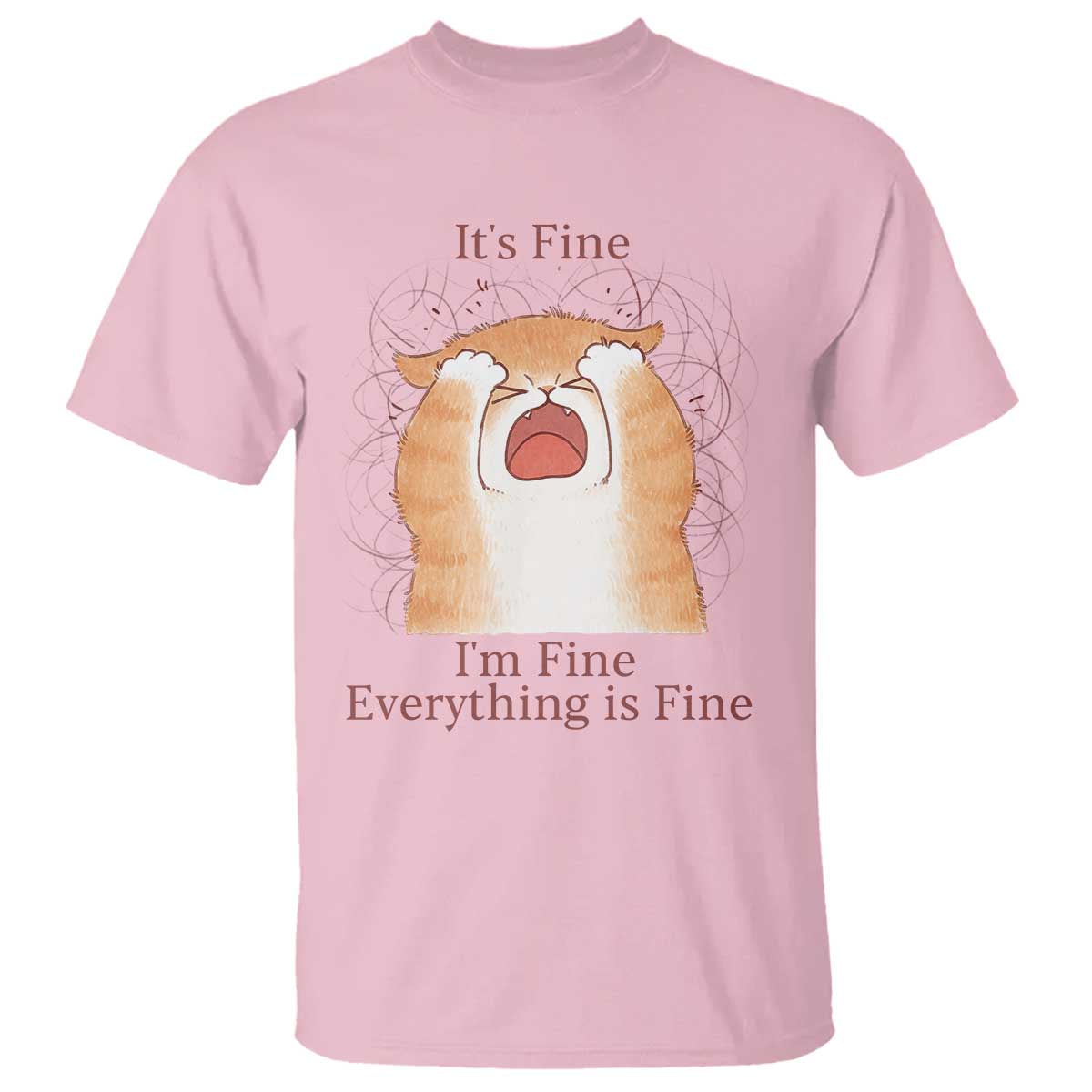 Its Fine I am Fine Everything is Fine Funny Cat Lover T Shirt - Wonder Print Shop