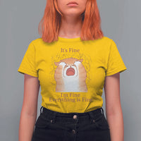 Its Fine I am Fine Everything is Fine Funny Cat Lover T Shirt For Women - Wonder Print Shop