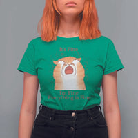 Its Fine I am Fine Everything is Fine Funny Cat Lover T Shirt For Women - Wonder Print Shop