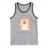 Its Fine I am Fine Everything is Fine Funny Cat Lover Tank Top - Wonder Print Shop