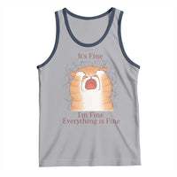 Its Fine I am Fine Everything is Fine Funny Cat Lover Tank Top - Wonder Print Shop