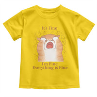 Its Fine I am Fine Everything is Fine Funny Cat Lover Toddler T Shirt - Wonder Print Shop