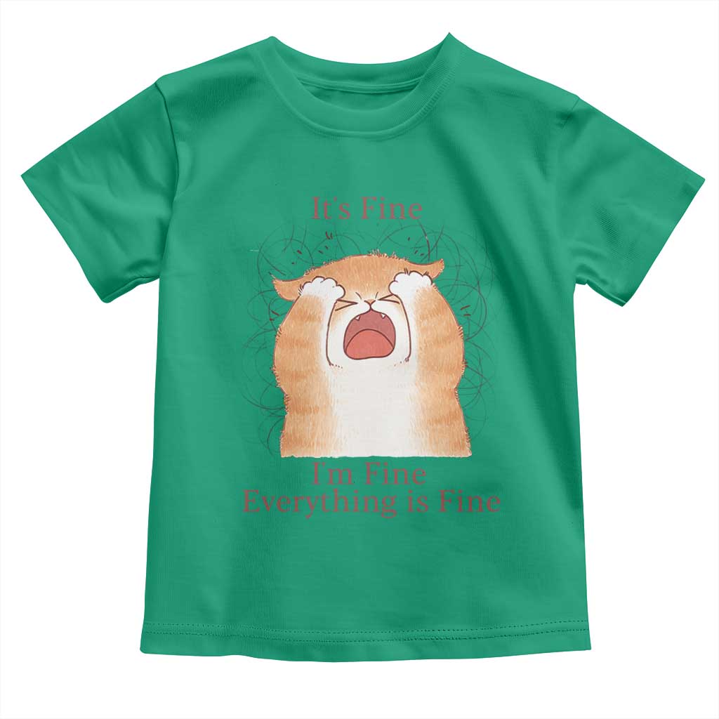 Its Fine I am Fine Everything is Fine Funny Cat Lover Toddler T Shirt - Wonder Print Shop