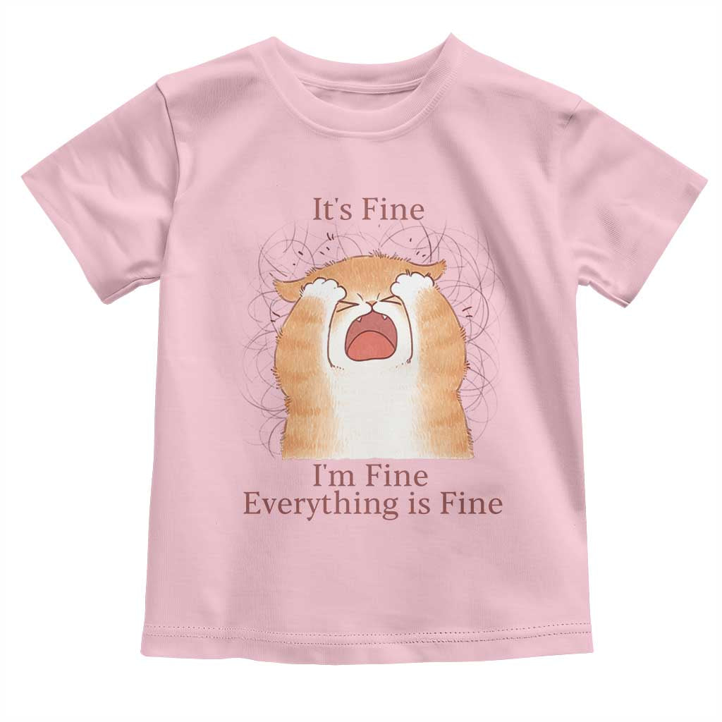 Its Fine I am Fine Everything is Fine Funny Cat Lover Toddler T Shirt - Wonder Print Shop
