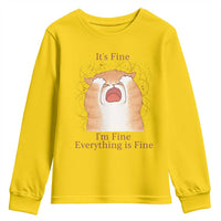 Its Fine I am Fine Everything is Fine Funny Cat Lover Youth Sweatshirt - Wonder Print Shop