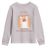 Its Fine I am Fine Everything is Fine Funny Cat Lover Youth Sweatshirt - Wonder Print Shop