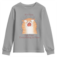 Its Fine I am Fine Everything is Fine Funny Cat Lover Youth Sweatshirt - Wonder Print Shop