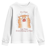 Its Fine I am Fine Everything is Fine Funny Cat Lover Youth Sweatshirt - Wonder Print Shop