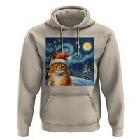 Christmas Van Gogh Cat Hoodie In Santa Hat Starry Night - Wonder Print Shop