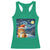 Christmas Van Gogh Cat Racerback Tank Top In Santa Hat Starry Night - Wonder Print Shop