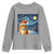 Christmas Van Gogh Cat Youth Sweatshirt In Santa Hat Starry Night - Wonder Print Shop